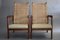 Mid-Century Modern Lounge Chairs in Wood and Cane, Set of 2 1