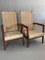 Mid-Century Modern Sessel aus Holz & Schilfrohr, 2er Set 5