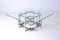 Belgian Geometrical Coffee Table in Brass and Chrome from Belgo Chrom, 1970s, Image 5