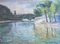 Aurèle Barraud, View of the Seine, 1950s, Watercolor, Framed 1