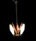 Lámpara colgante italiana de vidrio opalino, años 50, Imagen 9