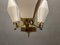Lámpara colgante italiana de vidrio opalino, años 50, Imagen 3