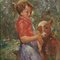 Italian Artist, Girl with a Calf, Mid-20th Century, Oil on Board, Image 12