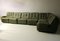 Patchwork Olive Green Patinated Leather Modular Sofa, 1970s, Set of 6 5