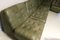 Patchwork Olive Green Patinated Leather Modular Sofa, 1970s, Set of 6 6