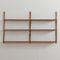 Mid-Century Danish Teak Wall Unit with Hanging Floating Shelves in Sorensen or Cadovius Style, 1960s 1