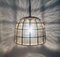Lámpara de techo Mid-Century de vidrio estructurado de hierro de Limburg, Germany, años 60, Imagen 7