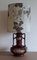 Lámpara de mesa vintage de cerámica Glassier marrón, años 80, Imagen 1