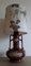 Lámpara de mesa vintage de cerámica Glassier marrón, años 80, Imagen 3