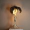 Lampada da tavolo in metallo laccato con palme in ottone, anni '60, Immagine 6