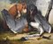 Artista francese, Due cani da caccia, XIX secolo, Pittura ad olio su legno, Incorniciato, Immagine 2