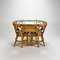 Table d'Appoint Mid-Century et Deux Chaises en Bambou et Osier, 1960s, Set de 3 1