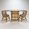 Table d'Appoint Mid-Century et Deux Chaises en Bambou et Osier, 1960s, Set de 3 4