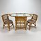 Table d'Appoint Mid-Century et Deux Chaises en Bambou et Osier, 1960s, Set de 3 3
