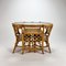 Mid-Century Side Table and Two Chairs in Bamboo and Wicker, 1960s, Set of 3 2