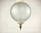 French Frosted Glass and Bronze Porcelain Globe Chandelier, 1960s, Image 2