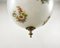 Bronze and Milk Glass Plafond Chandelier with Floral Decor 5