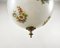 Bronze and Milk Glass Plafond Chandelier with Floral Decor, Image 5