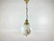 Bronze and Milk Glass Plafond Chandelier with Floral Decor, Image 1