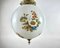 Bronze and Milk Glass Plafond Chandelier with Floral Decor 3