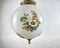 Bronze and Milk Glass Plafond Chandelier with Floral Decor, Image 3