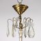 20th Century Brass & Glass Chandelier, Italy 3