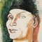 R. Guttuso, Portrait, años 80, Litografía a color, Imagen 1