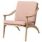 White Oiled Oak / Pale Rose Lean Back Lounge Chair by Warm Nordic 1