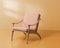 White Oiled Oak / Pale Rose Lean Back Lounge Chair by Warm Nordic 5