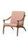 White Oiled Oak / Pale Rose Lean Back Lounge Chair by Warm Nordic 3