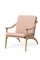 White Oiled Oak / Pale Rose Lean Back Lounge Chair by Warm Nordic 2