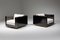 Poltrone cubiche nere in ottone di Romeo Rega di Maison Jansen, set di 2, Immagine 2