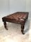 Antique Brown Leather Chesterfield Hearth Ottoman, Image 6