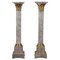 Marble and Gilt Bronze Composite Columns, Set of 2 1