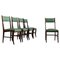 Italian Wood and Skai Dining Chairs from Gio Ponti, 1950s, Set of 5 1