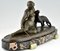 Art Deco Bronze Sculpture of Woman with Panther by C. Charles, 1930 5