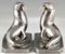 Art Deco Silvered Bronze Walrus Bookends by G.H. Laurent, 1925, Set of 2 7