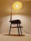 German Modern Floor Lamp in Brass with Mahogany Table, 1950s, Image 2