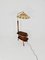 German Modern Floor Lamp in Brass with Mahogany Table, 1950s, Image 12