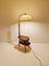 German Modern Floor Lamp in Brass with Mahogany Table, 1950s, Image 3