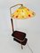German Modern Floor Lamp in Brass with Mahogany Table, 1950s, Image 6