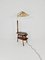 German Modern Floor Lamp in Brass with Mahogany Table, 1950s 1