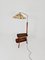 German Modern Floor Lamp in Brass with Mahogany Table, 1950s 11