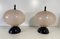Italian Art Deco Style Lamps in Black and Pink Powder Murano Glass, Set of 2 10
