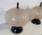 Italian Art Deco Style Lamps in Black and Pink Powder Murano Glass, Set of 2 5