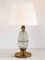Mid-Century Table Lamp with Brass and Creased Murano Glass Base, 1960s, Image 1