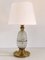 Mid-Century Table Lamp with Brass and Creased Murano Glass Base, 1960s, Image 12