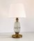 Mid-Century Table Lamp with Brass and Creased Murano Glass Base, 1960s, Image 5