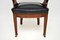 Antique Victorian Arts & Crafts Leather & Wood Desk Chair 7