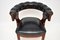 Antique Victorian Arts & Crafts Leather & Wood Desk Chair 4